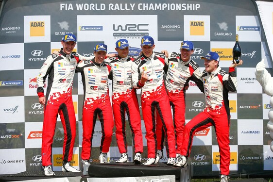 Toyota Yaris WRC kompletně obsadila stupně vítězů na Německé rallye