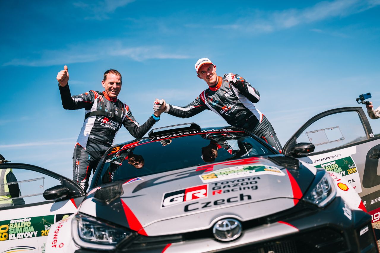Filip Mareš s vozem Toyota GR Yaris Rally2 ovládl Rallye Šumava Klatovy 