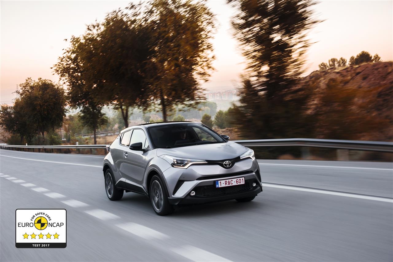 Nová Toyota C-HR získala v bezpečnostných testoch organizácie Euro NCAP najvyššie hodnotenie päť hviezdičiek