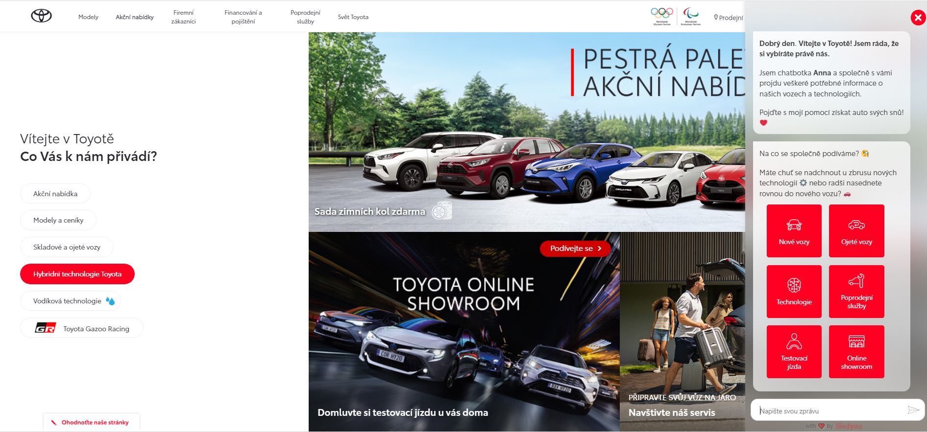 Zákazníkům Toyoty na webu poradí virtuální asistentka Anna