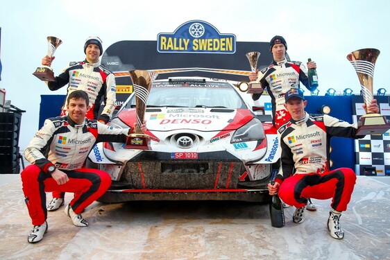  EVANS GYŐZELMÉVEL ÉS ROVANPERÄ  HARMADIK HELYÉVEL A SVÉD RALLYIT IS DUPLA DOBOGÓVAL ZÁRTA A TOYOTA