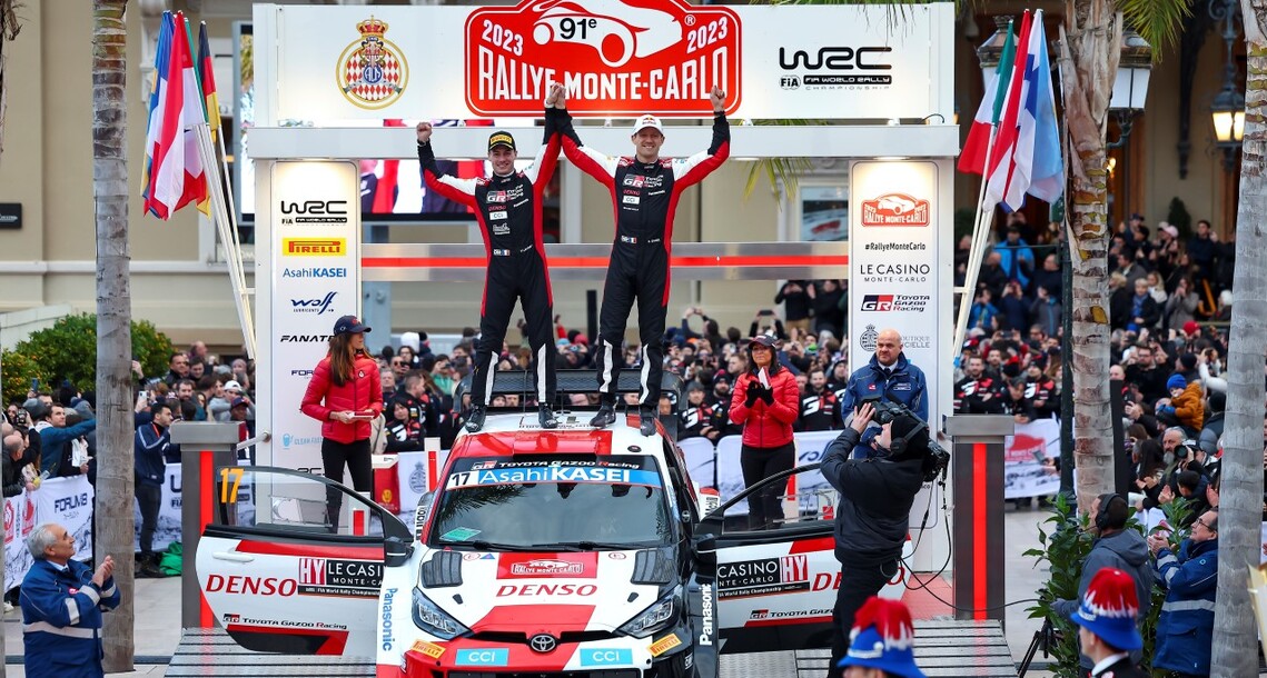 TOYOTA GAZOO Racing wygrywa Rajd Monte Carlo. Pierwsze i drugie miejsce na początek sezonu 
