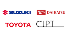Logotypy Toyota, Suzuki, Daihatsu i CJPT